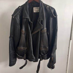 Vintage leather biker jacket